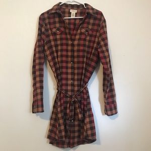Wrangler Dresses - Flannel Shirt Dress Wrangler Dresses - Flannel Shirt Dress